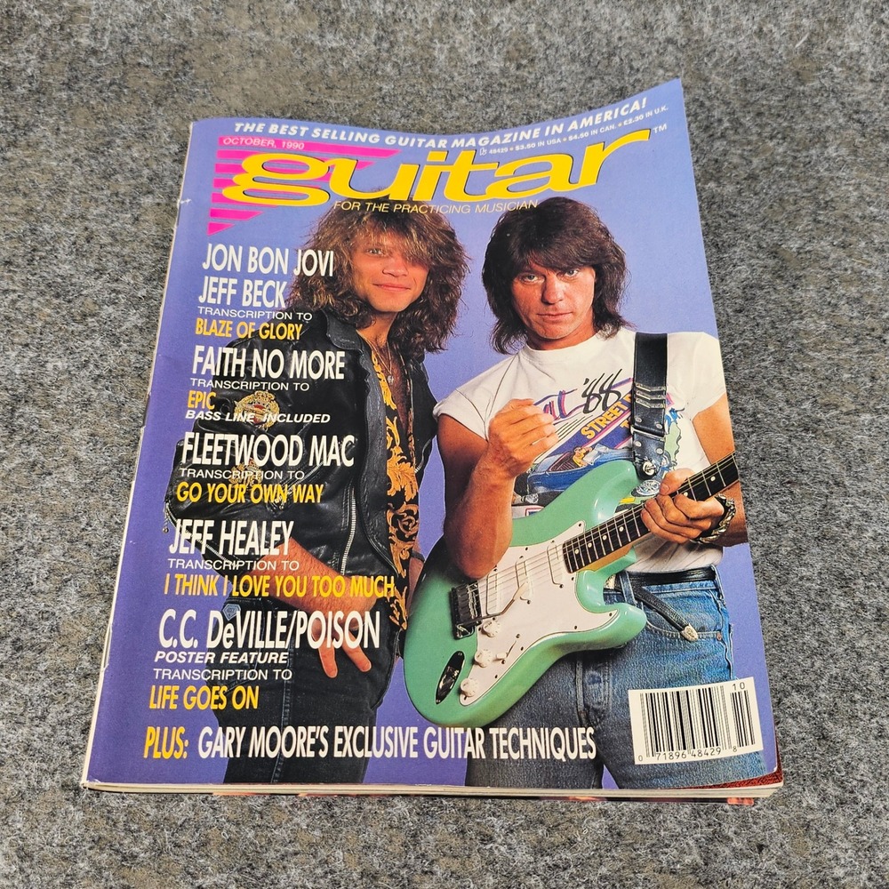 1990 October Guitar For The Practicing Musician Magazine - BECK & BON JOVI